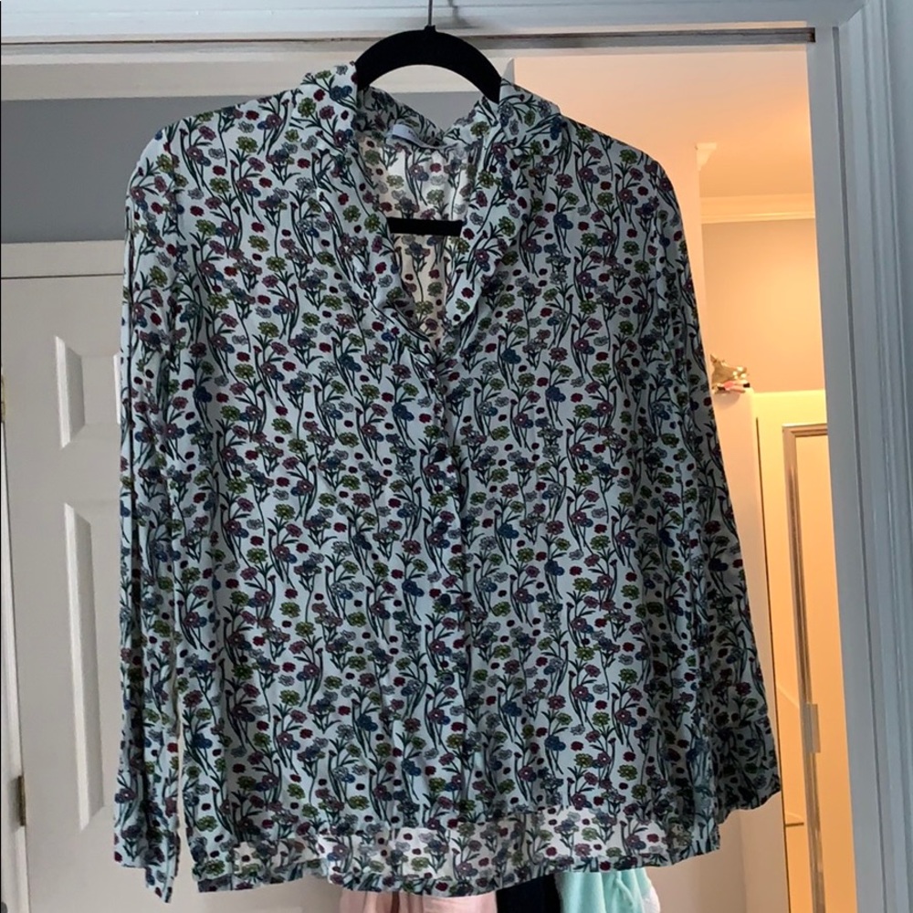 Light and flowy flower button down blouse